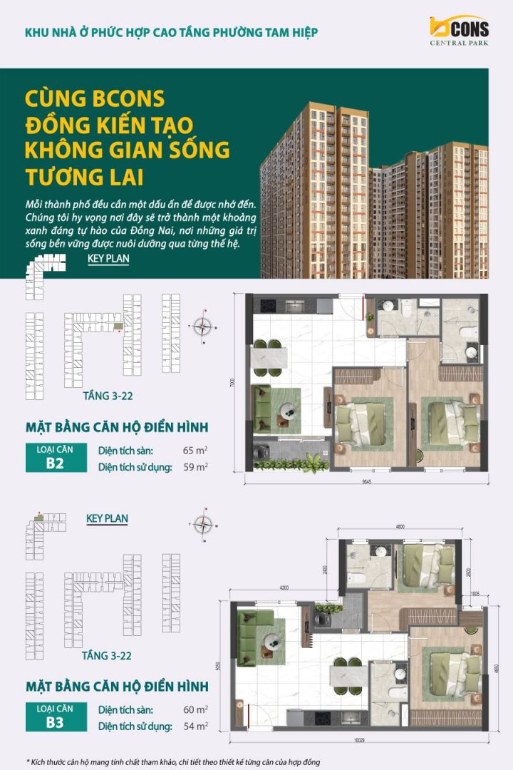 Mặt bằng căn studio Bcons Central Park