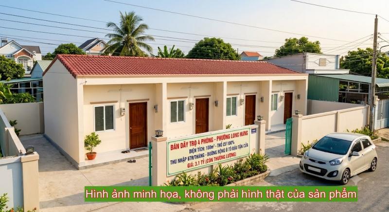 Bán Dãy Trọ 4 Phòng Phường Long Hưng 100m² Giá Chỉ 3,1 Tỷ